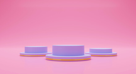 3d rendering of the podium on pink background illustrate