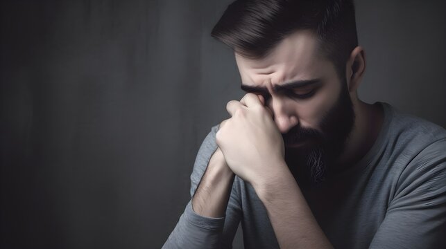 portrait of a man crying