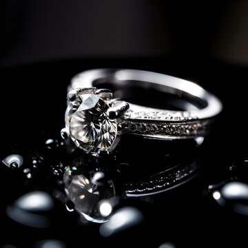 diamond ring on black