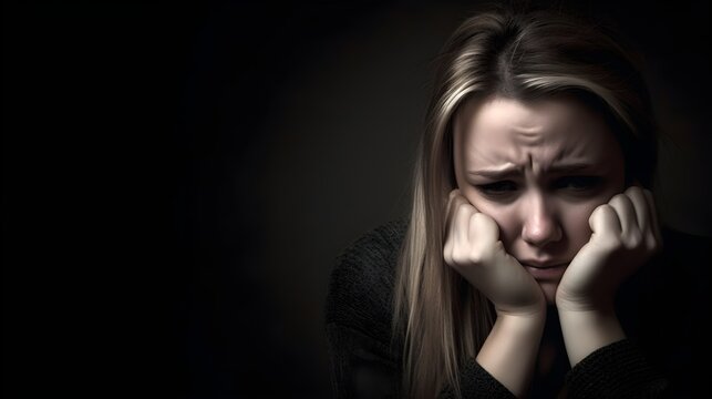 portrait of a woman sad