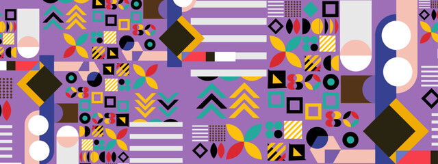 Obraz premium Vector flat colorful colourful geometric shapes background