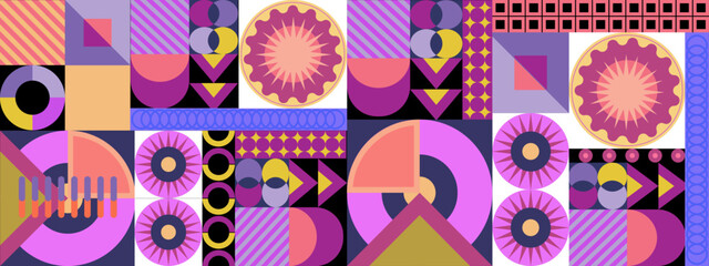Vector retro mozaik colorful colourful flat geometric background