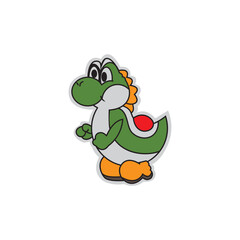 cute crocodile icon cartoon sticker design illustration vector