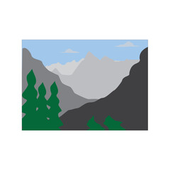 Mountain landscape nature illustration background vector design