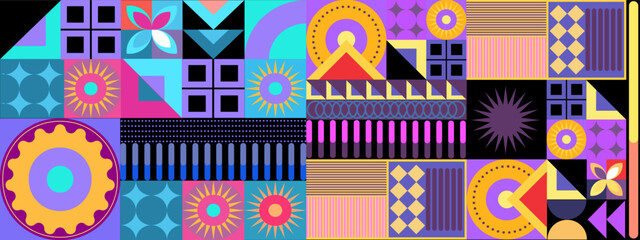 Obraz premium Vector colorful colourful graphic of flat geometric background design template