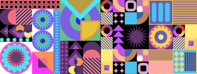 Vector flat design geometric pattern mobile design colorful colourful