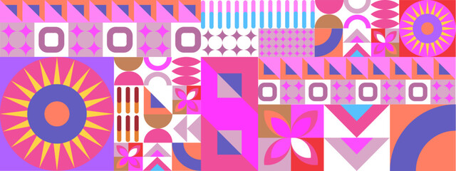 Vector flat colorful colourful geometric shapes background