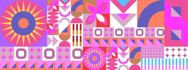 Vector flat geometric background mozaik colorful colourful