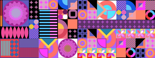 Vector flat geometric background mozaik colorful colourful