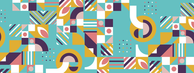 Flat design colorful colourful geometric mosaic pattern background