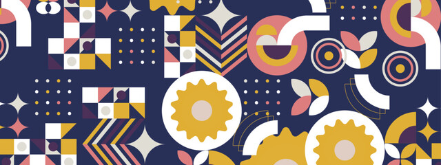 Fototapeta premium Flat design colorful colourful geometric mosaic pattern background