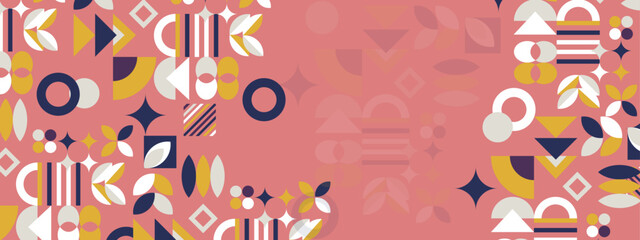 Obraz premium Vector flat geometric background mozaik colorful colourful