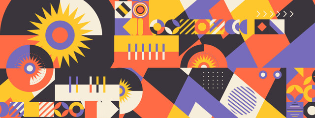 Obraz premium Vector colorful colourful graphic of flat geometric background design template