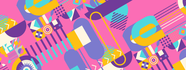 Flat design colorful colourful geometric pattern background vector