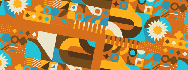 Flat design colorful colourful geometric mosaic pattern background