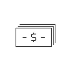 money icon, dollar icon, icon vector illustration editable stroke.