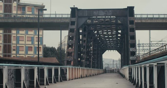 Old bridge in Pescara Abruzzo Italy in 4K