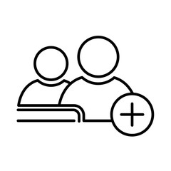 Join team business icon with black outline style. people, hand, connection, sign, strategy, unity, support. Vector Illustration