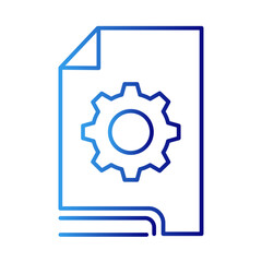 Project business icon with blue gradient outline style. plan, line, concept, work, technology, design, development. Vector Illustration