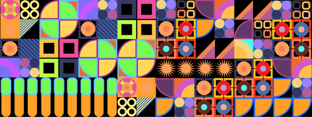 Flat design colorful colourful geometric pattern background vector