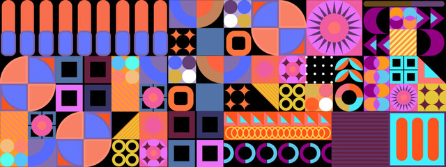 Vector retro mozaik colorful colourful flat geometric background