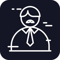 Boss business icon with black filled line outline style. line, male, symbol, human, work, corporate, man. Vector Illustration