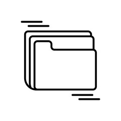Folder business icon with black outline style. paper, design, computer, archive, portfolio, open, organize. Vector Illustration