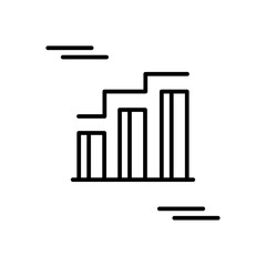 Chart business icon with black outline style. line, graphic, set, bar, design, report, pie. Vector Illustration