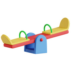A 3D seesaw illustration for play or balance themes