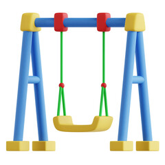 A 3D swing illustration for outdoor or relaxing themes