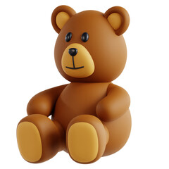A 3D teddy bear illustration for cute or comforting themes