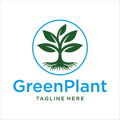 Tree icon logo design with vector.