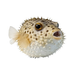 Puffer fish isolated on transparent background, Generative AI