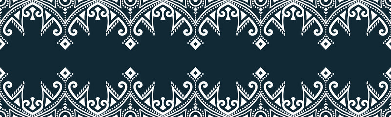 seamless pattern abstract ethnic geometric embroidery design repeating background texture in black and white.wallpaper and clothing. EP.82