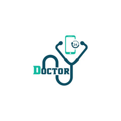 Doctor Logo with stethoscope and 24/7 Icon
