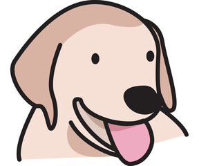 cute labrador dog drawing line or illustrator