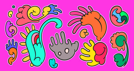 Abstract doodle ornament Indonesia contemporary batik pattern vector illustration