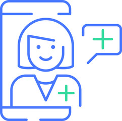 Telemedicine talk line icon