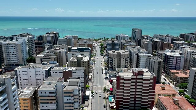 Gunga Beach At Maceio Alagoas Brazil. Seascape Maritime. Blue Landscape Beach Background Beautiful. Blue Seaside Beach Background Waterfront Coast. Blue Beautiful Lagoon Scenics Nature.
