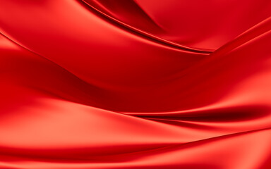 Fototapeta na wymiar Abstract red fabric silk texture background, 3d rendering.