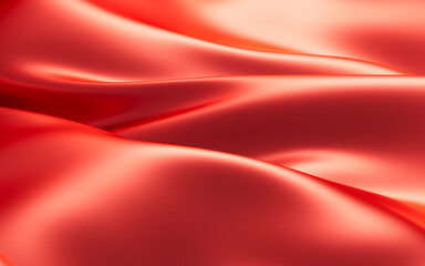 Abstract red fabric silk texture background, 3d rendering.