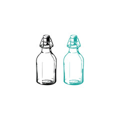 Glass Bottle Vector, vintage essential oils bottles vector, essential oils bottles, Medicine bottles vector.