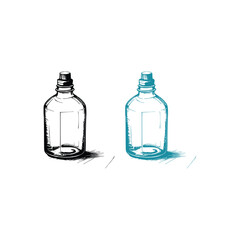 Glass Bottle Vector, vintage essential oils bottles vector, essential oils bottles, Medicine bottles vector.