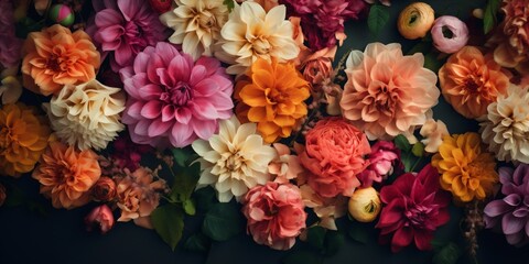 Fototapeta premium blossom background flower texture valentine watercolor design pastel peonies color spring. Generative AI.