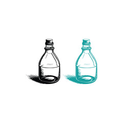 Glass Bottle Vector, vintage essential oils bottles vector, essential oils bottles, Medicine bottles vector.