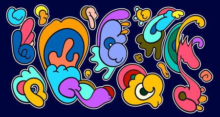 Abstract doodle ornament Indonesia contemporary batik pattern vector illustration