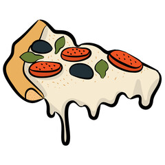 Hand drawn icon of pizza slice