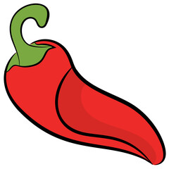 Hot flaming red chilli icon