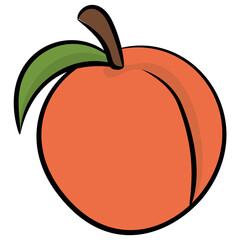 Hand drawn icon of an apricot
