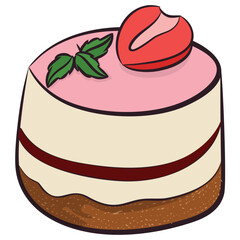 Chocolate cake, black forest cake icon 